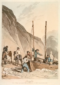 Smugglers by John Atkinson.  Public domain via Wikimedia.