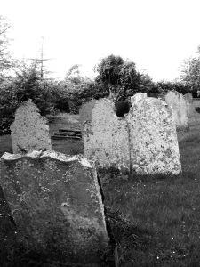 Canewdon Church graveyard BW